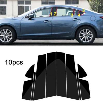 China Single Color with No Pattern For Mazda Atenza 2014-2022 Window pillar panel cover door frame decorative strip black mirror sticker modified fitting film for sale