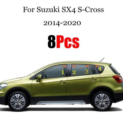 China Single Color with No Pattern For Suzuki SX4 S-Cross 2014-2020Window pillar panel cover door frame decorative strip black mirror sticker modified fitting film for sale