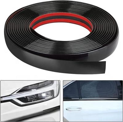 China Single Color with No Pattern Car window bright strip modification self-adhesive protection black door frame decorative strip chrome window decorative strip for sale