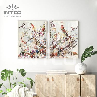 China INTCO Fresh Colorful Plants Multiple Flowers Art Frame 2 Piece Wall Decor Set for sale