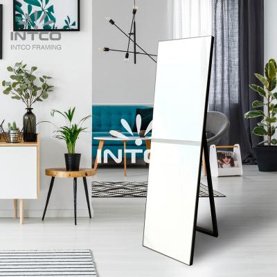 China Mordern INTCO New Arrival Morden Style Home Decor Large Size Black Framed Full Length Standing Mirror for sale