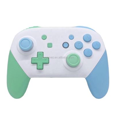 China Game Wheel Steering Custom Blue and Teal Animal Crossing Colored Nintendo Switch Pro Controller with Dual Colored BT and Joysticks for sale