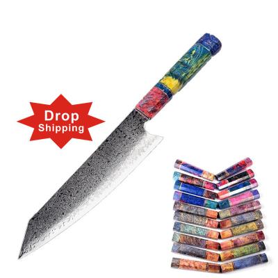 China 8 Inch Handle 67Layers VG10 Damascus Steel Handmade Stabilizing Wooden Chef Viable Kitchen Knife for sale