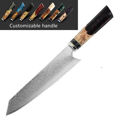 China Drop Stocked Shipping 8 Inch VG10 67Layers Damascus Steel Stabwood Handle Chef Kitchen Knife for sale