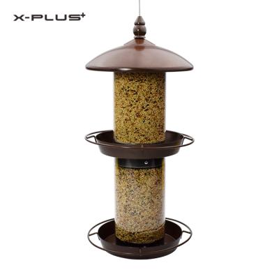 China Viable 1.5L Copper Pet Snorter Bird Automatic Pet Metal Bird Seed Hanging Automatic Bird Feeder for sale