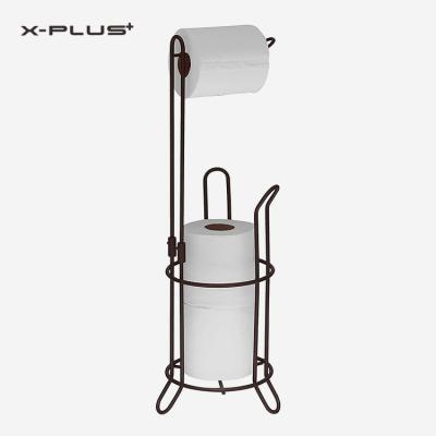 China Corner Modern Black Wire Iron Bathroom Matel Free Toilet Paper Holder for sale