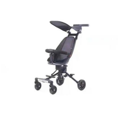 China Baby Canvas Tricycle With Push Bar 4 Wheels Foldable Baby Stroller With Sit Seat for sale