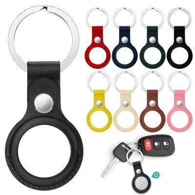 China Hot Sale Waterproof For Airtag Case Anti-drop Leather Hook Key Chain Locator For Airtag Case Cover Key Ring Holder for sale