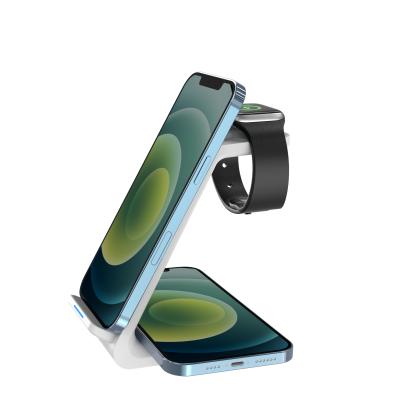 China 10W Mobile Phone Wireless Charger Smart Fast Charging Watch Dock Charging Stand and Earbuds Pad for Mobile Phone for sale