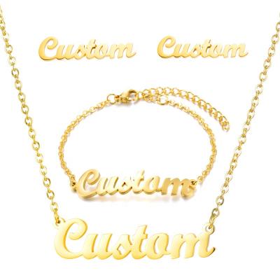 China CLASSIC Personalized Custom Jewelry Name 18k Gold Plated Chain Necklace Letter Necklace for sale