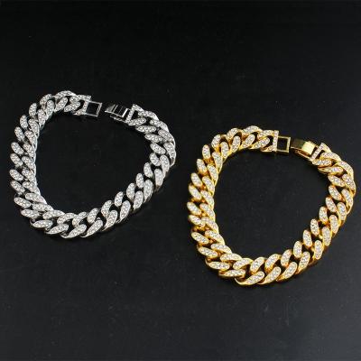 China High Quality Hiphop Iced Out Hip Hop Cuban Link Chain Bracelet For Man for sale