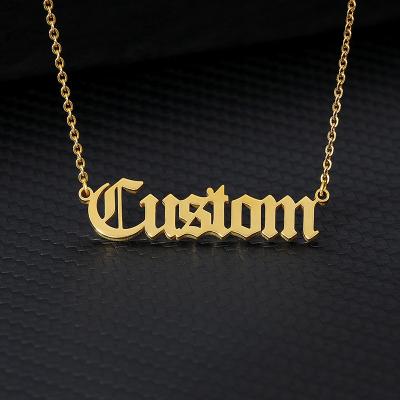 China CLASSIC Fashion 18K Gold Vacuum Plated Stainless Steel Necklace Personalized Letter Necklace For Women Custom Names Necklace for sale