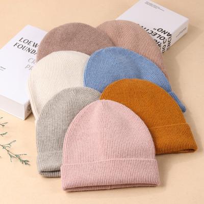 China COMMON Warm Solid Wool Blend Cozy Soft Warm Sale Ribbed Custom Knitted Beanie Winter Hats With Embroidery for sale