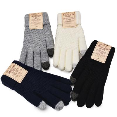 China Simply Magic 2021 Winter Knit Gloves Touch Screen Cheap Women Men To Heat To Stretch Knitted Gloves for sale