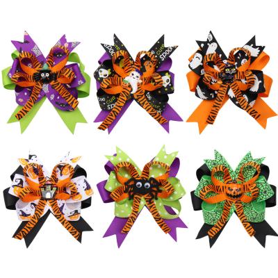 China Fashionable Hot Sale Halloween Hair Bows Autumn Hair Clips Girl Hair Accessories for sale