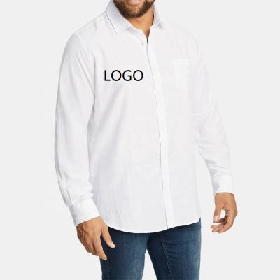 China Custom Logo Anti-wrinkle Mens Plus Size Good Quality Casual Mens 100% Cotton Winter Shirts for sale