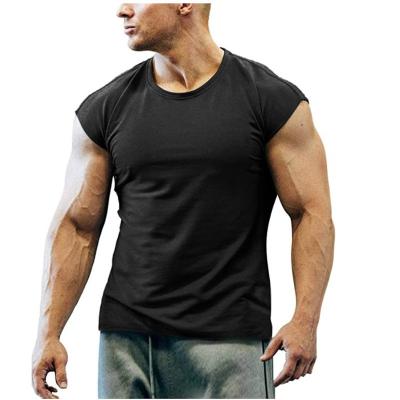 China 2021 New Arrival Anti-Wrinkle O-Neck Gym Short T-shirts Men's Sports T-shirts Slim Fit Sleeve Sports T-shirts for Men for sale