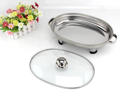 China Efficient Wholesale Cheap Oval Type Food Warmer Buffet Stainless Steel With Glass Lid Kitchen Restaurant for sale