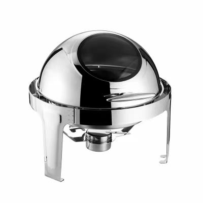 China Home Restaurant Hotel Canteen Buffet Party Stainless Steel Buffet Food Warmer Cylinder Desktop Chafing Dish Round Stove Scarab High Quality for sale