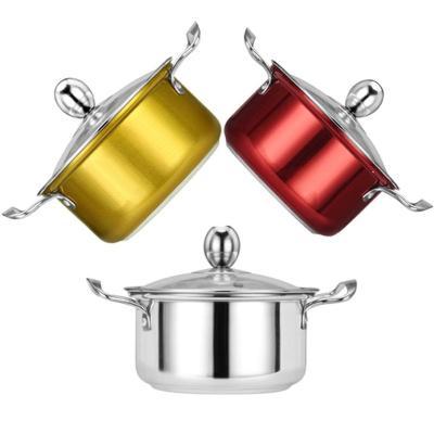 China Sustainable High Quality Stainless Steel Mini Pot Milk Hot Pot With Glass Lid for sale