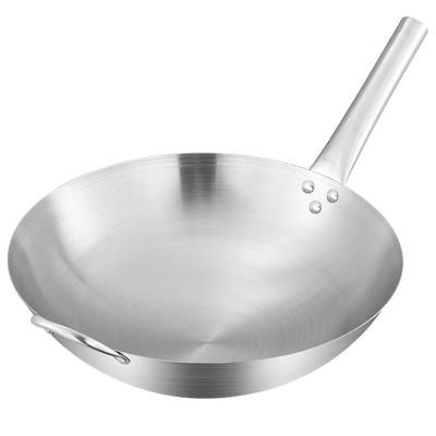 China High Quality Stocked Stainless Steel Wok Kitchen Utensils Fry Pan Cookware Stainless Steel Pot Long Handle for sale