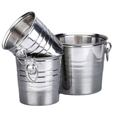 China Sustainable Stainless Steel Bar Accessories Champagne Bucket Bulk Sale Ice Buckets For Beer for sale