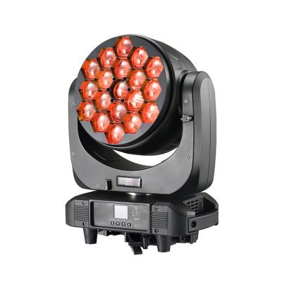 China Updated design new stage light zoom 19*40w rgbw 4in1 party disco dj stage lighting new led moving stage wash light for sale