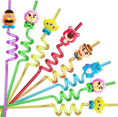 China Drinks Cool 24 Toy Inspired Story Plastic Straws Reusable for Toy Inspired Story Theme Birthday Party Supplies Gift Favors for sale