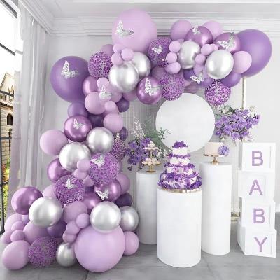 China Purple Balloons Garland Wholesale Purple Graduation Party Decorations Baby Shower Birthday Party Wedding Kit for sale