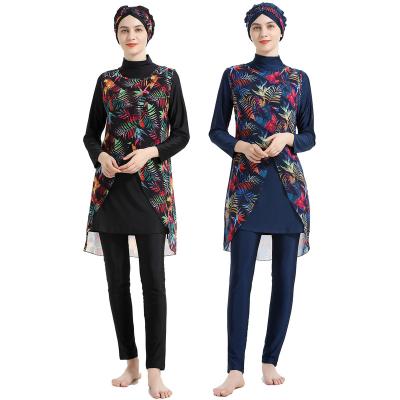 China Wholesale Plus Size Plus Size 4 Pcs Sports Printed Muslim Hijabi Swimwear Muslim Swimwear For Women for sale