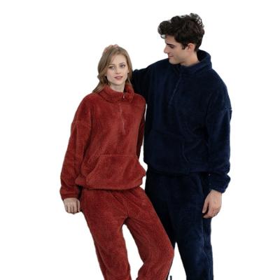 China Breathable Thermal Flannel Long Sleeve Pajamas Women Sleepwear Winter Hooded Pajamas for sale