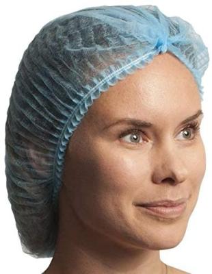 China 100 Pcs/Bag 21 Inches Surgical Head Cap Disposable Non-Sterial Bouffant Hairnets for sale