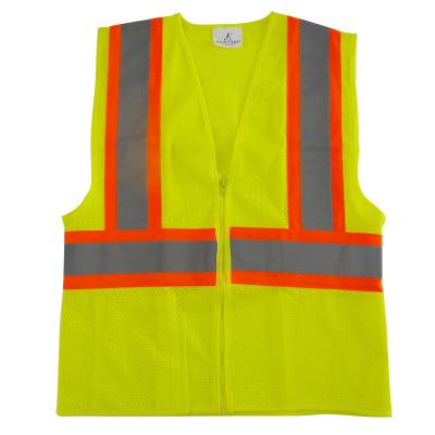 China Custom logo print safety vest highlight visibility workwear reflective vest for sale