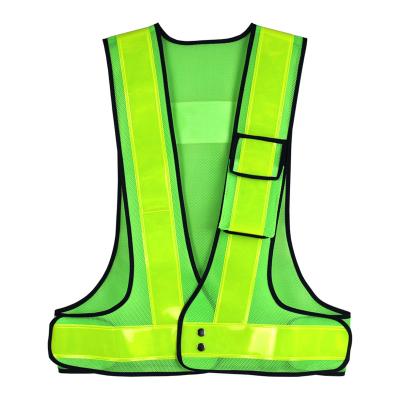 China Popular High-Visibility Safety Reflective Jacket For Night Running Security zipper Vest for sale