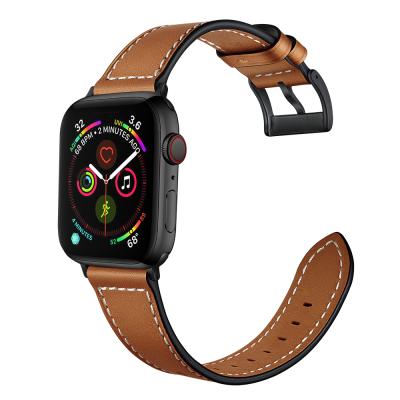 China Car Line Genuine Leather Watch Band 40mm Hot Classic Leather Belt 38mm Watch Strap Products Strap For Iwatch 5 4 3 2 1 for sale