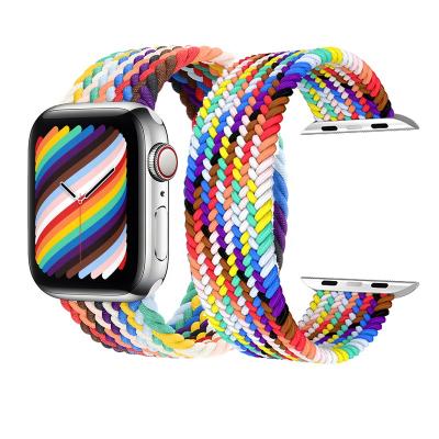 China New Nylon 38 40mm Charm Elastic Woven Fabric Strap Wristbands Buckle Straps Sport Watch Band Straps New By Nylon Flexible Wrist 42 44mm For Apple Watch for sale