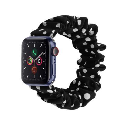 China 2020 Polyester New 20mm Summer New 20mm Elastic Band Iwatch Women Scrunchie Band Wrist Strap Wristband Scrunchie Garland Straps For Apple Watch for sale