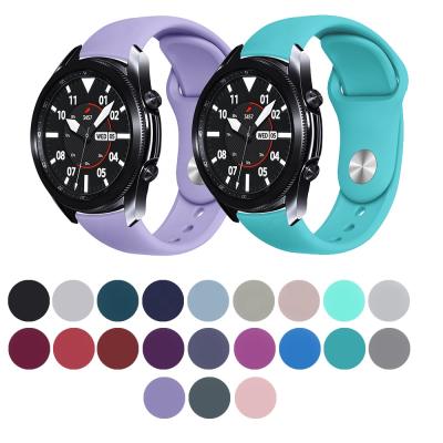 China Galaxy Softer Waterproof Rubber Strap Wristbands 20mm 45mm Solid Color Smartwatch Sport Soft Watch Band For Samsung Watch 3 Replacement Silicon Strap for sale