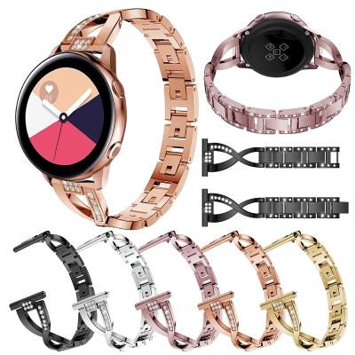 China Luxury Popular Type Dress X Band For Samsung Galaxy Watch 2 Active Strap Diamond Metal Watch Band 44mm 40mm Strap Belt for sale