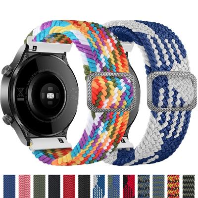 China Elastic Nylon Braided Watch Band For Samsung Galaxy Watch Gear S3 Active2 20mm 22mm Elastic 42/46mm Nylon 4 Band Adjustable Braided Watch Strap for sale