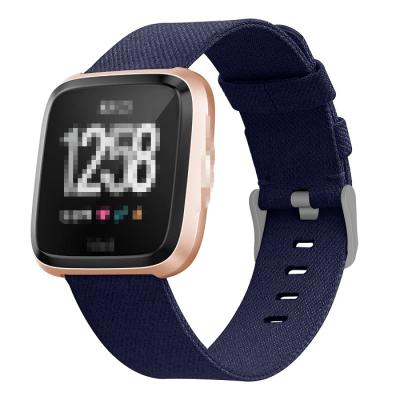 China Wholesale Adjustable Canvas Safety Watch Wrist Band Strap Loose Custom for Fitbit Versa Watch for sale