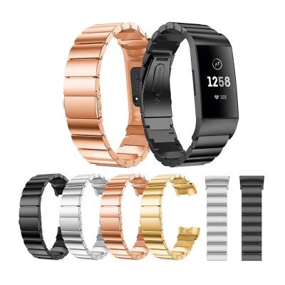 China One Link Metal Band Stainless Steel Band with Easy Connector Link Metal Strap Watches Band for Fitbit Charge 3 Metal Watch Strap for sale