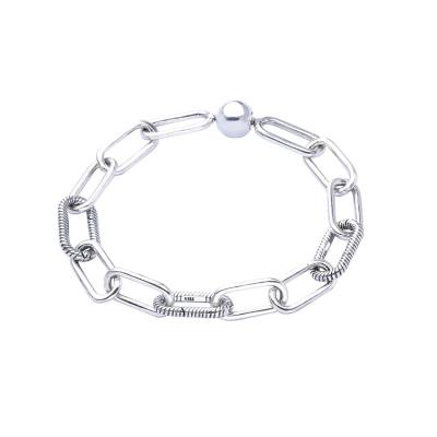 China New collection lead free 925 luxury diy silver me thin link bracelet for sale