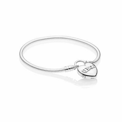 China Lead Free Unique Products Personalized Loved Snake Chain Bracelet With Heart Padlock Clasp for sale