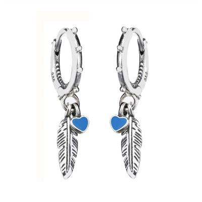 China Fashion Jewelry Lead Free Exclusive Sterling Silver Peacock Feather Earrings for sale