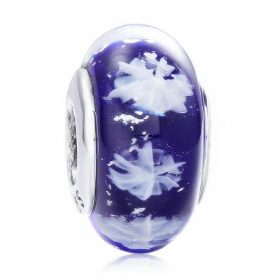 China Shining 925 Sterling Silver Lead Free Hot Selling Loose Dark Blue Charm Bead for sale