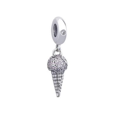 China New Arrival Customized Design Silver Ice Cream Cone Lead Free Dangle Charm for sale