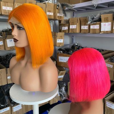 China Cheap Bob Straight Wig Raw Transparent Hd Lace Hair Wigs Body Wave Colors Short Bob Wig Human Hair Lace Front Cuticle Aligned Hair for sale