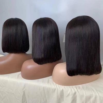 China Short Bob Lace Closure Lace Front Wigs For Black Women Supur Svolna Double Drawn Bob Straight Wig Cheapest Body Wave Cuticle Aligned Hair for sale