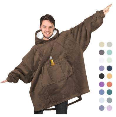 China Anti-static Flannel Fleece Throw Adults Widely Used Muti-fuction Wearable Blanket for sale